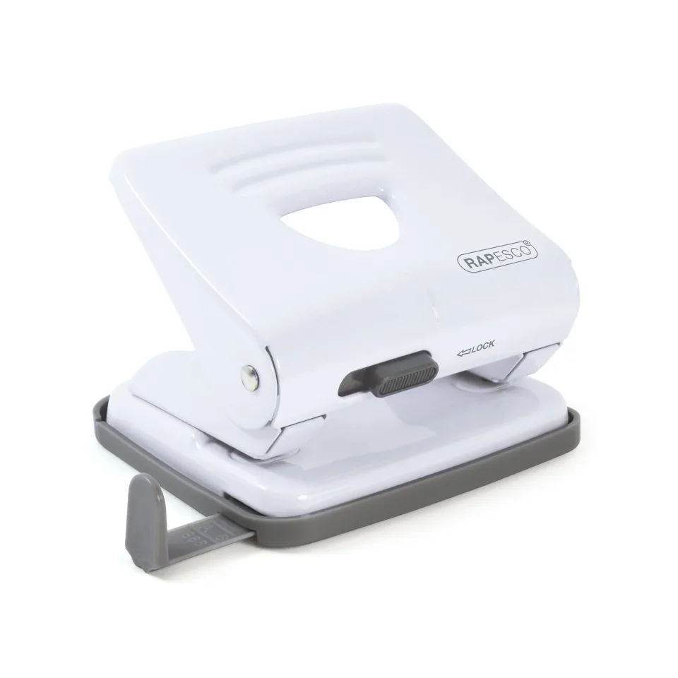 Perforator Rapesco 825, pentru 25 foi, alb