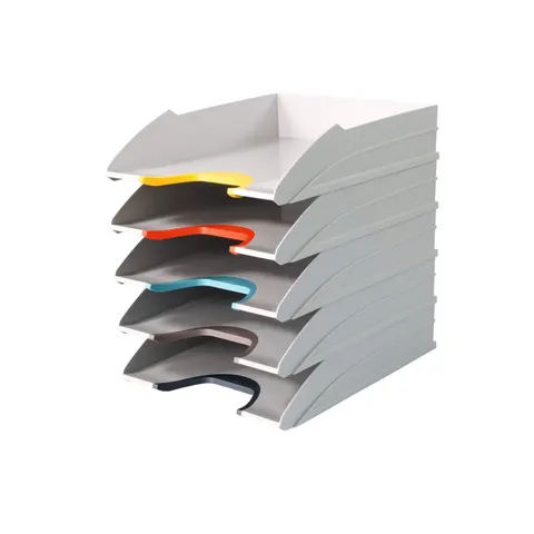 Set tăvi orizontale Durable Varicolor, asortate, alb, 5 piese