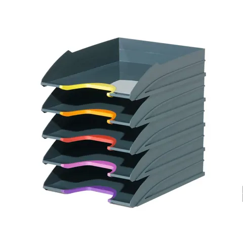 Durable Set tăvițe orizontale Varicolor, asortat, gri, 5 buc.