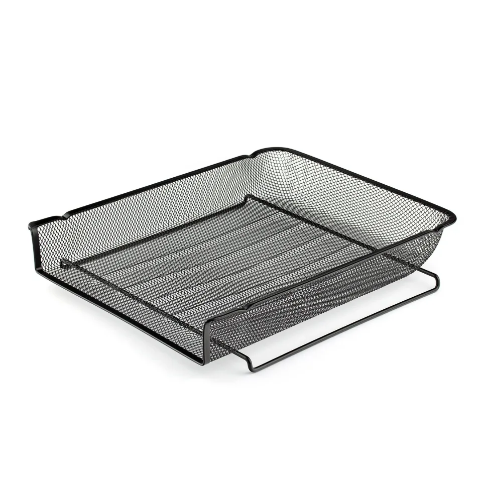 Tavă orizontală Office 1, plasă, metal, negru
