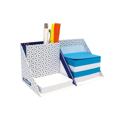 Organizator birou Office 1, carton, cu bloc de hârtie și notițe adezive