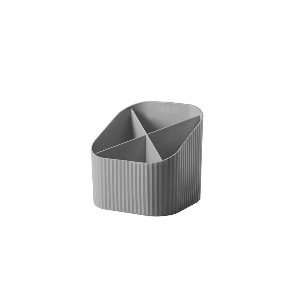 Organizator birou HAN Re-Loop, cu 4 compartimente, gri închis
