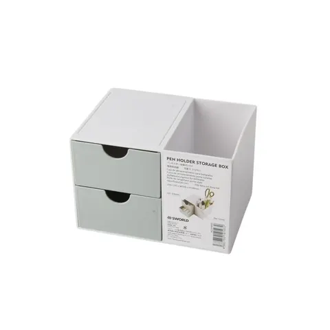Organizator de birou Sworld, cu 2 sertare, verde