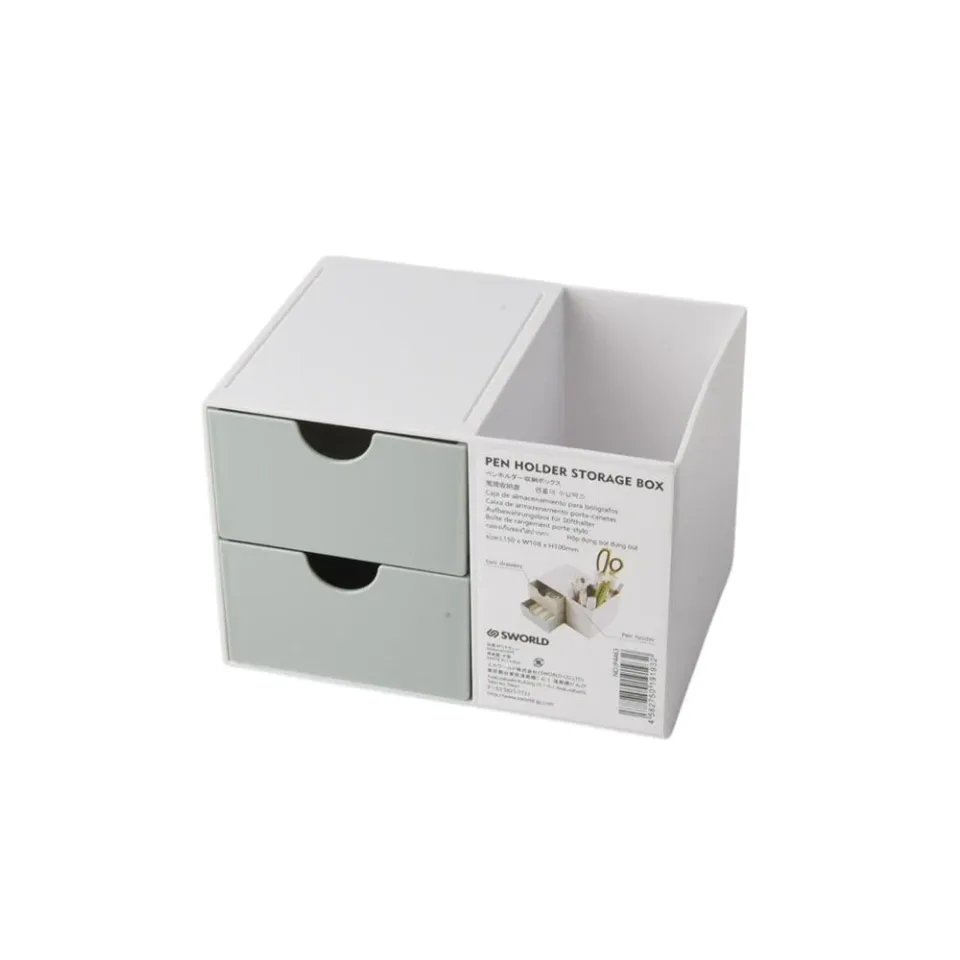 Organizator de birou Sworld, cu 2 sertare, verde