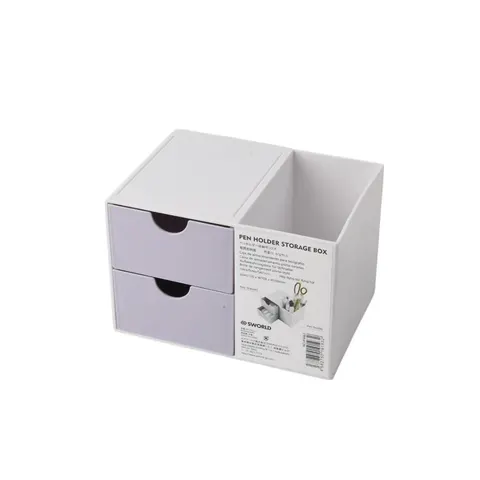 Organizator birou Sworld, cu 2 sertare, mov