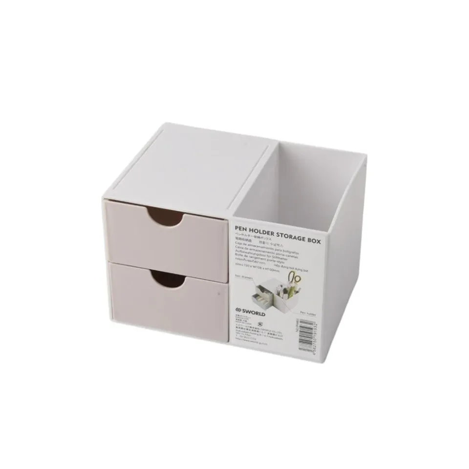 Organizator birou Sworld, cu 2 sertare, roz