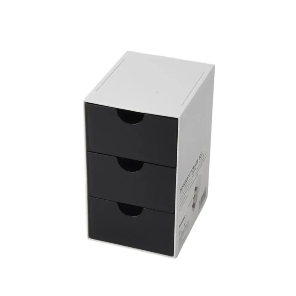 Sworld Organizator de birou, cu 3 sertare, negru