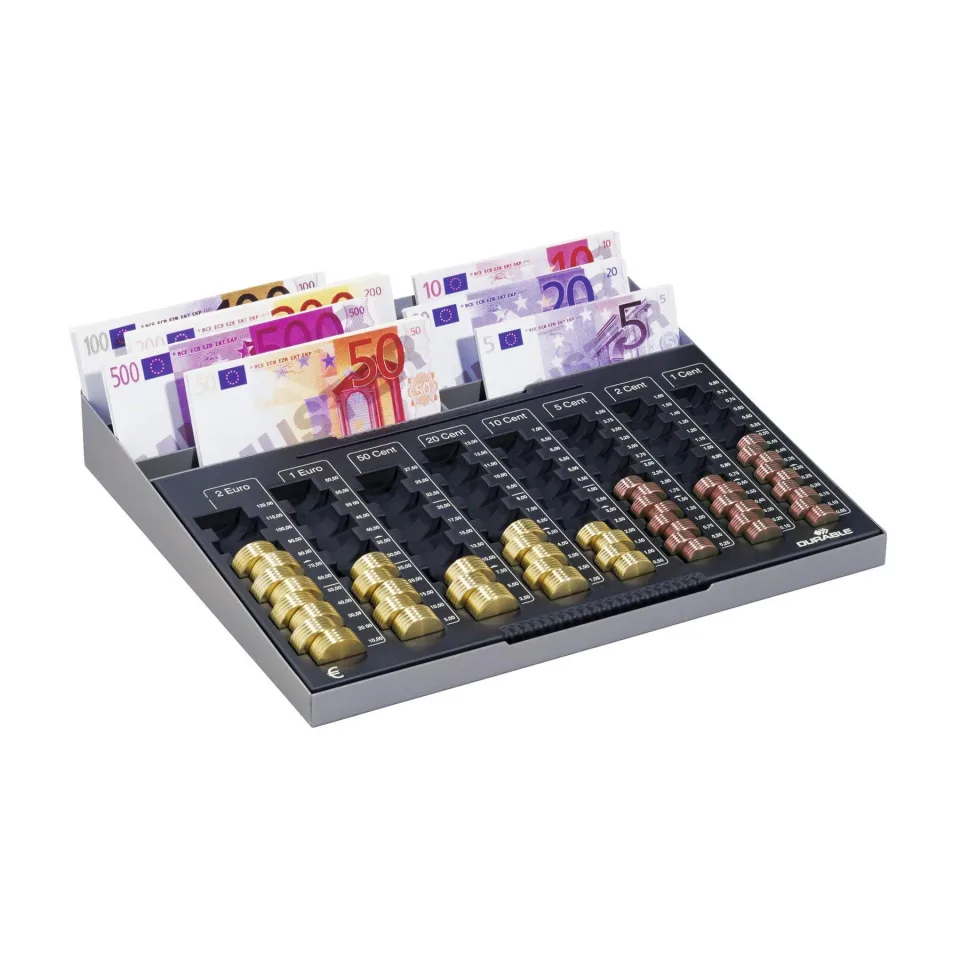 Durable Suport pentru monede Uroboard, Euro, XL, plastic, gri