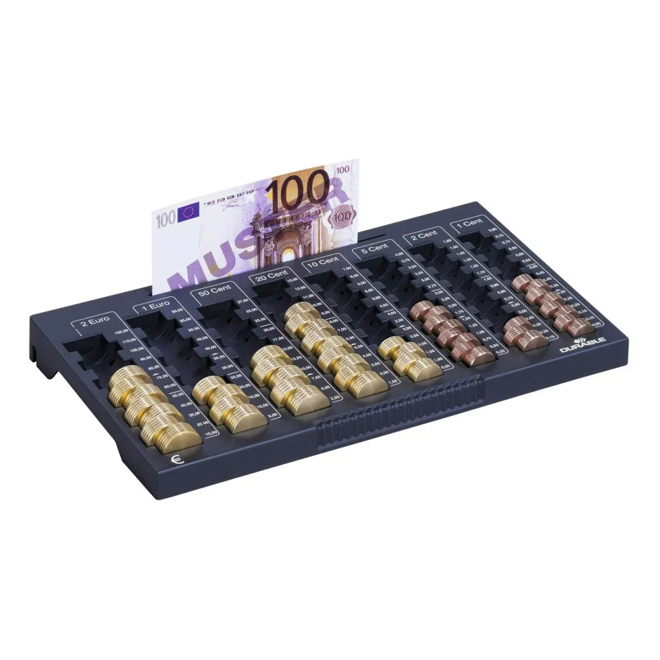 Tavă pentru monede Durable Uroboard, în euro, L, plastic, negru