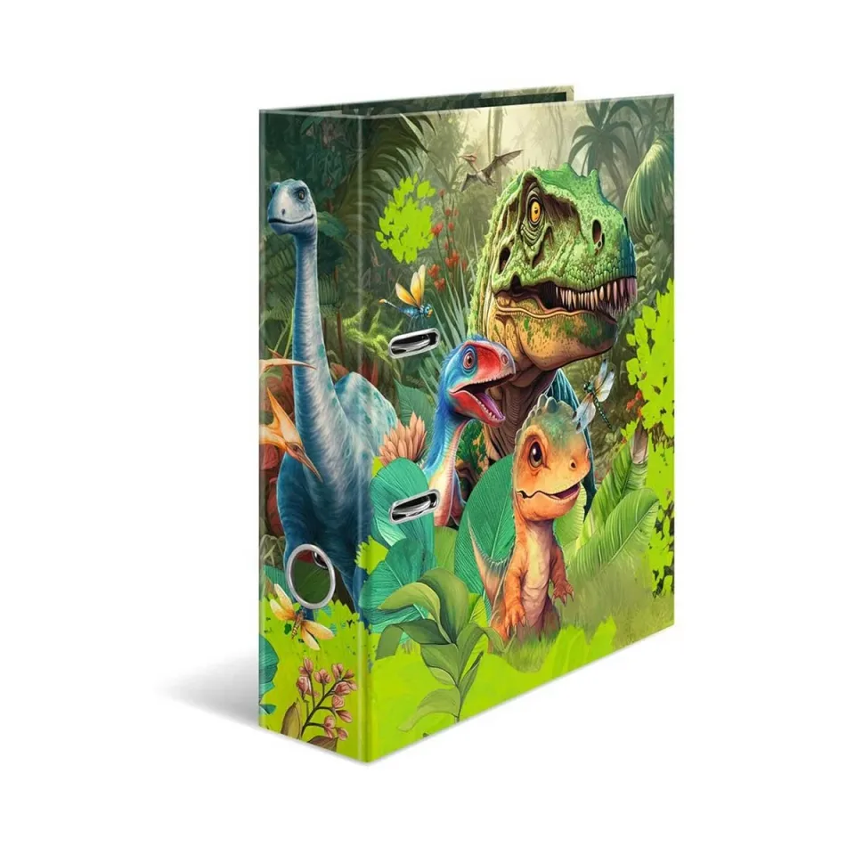 Biblioraft Herma Dino World, carton, 7 cm, cu dinozauri