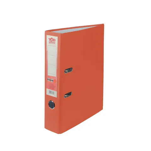 Dosar Top Office, 8 cm, fără margine metalică, cu etichetă înlocuibilă, portocaliu