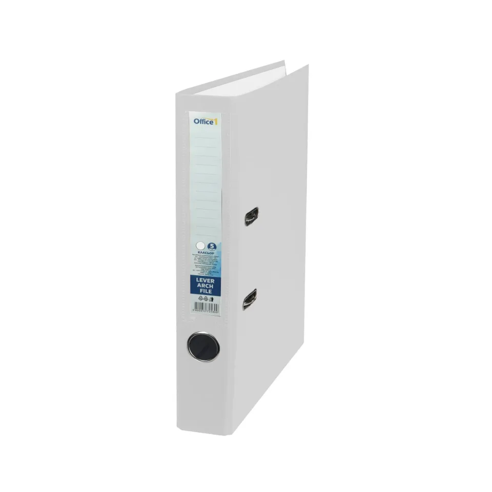 Office 1 Biblioraft, 5 cm, PVC, fără margine metalică, alb