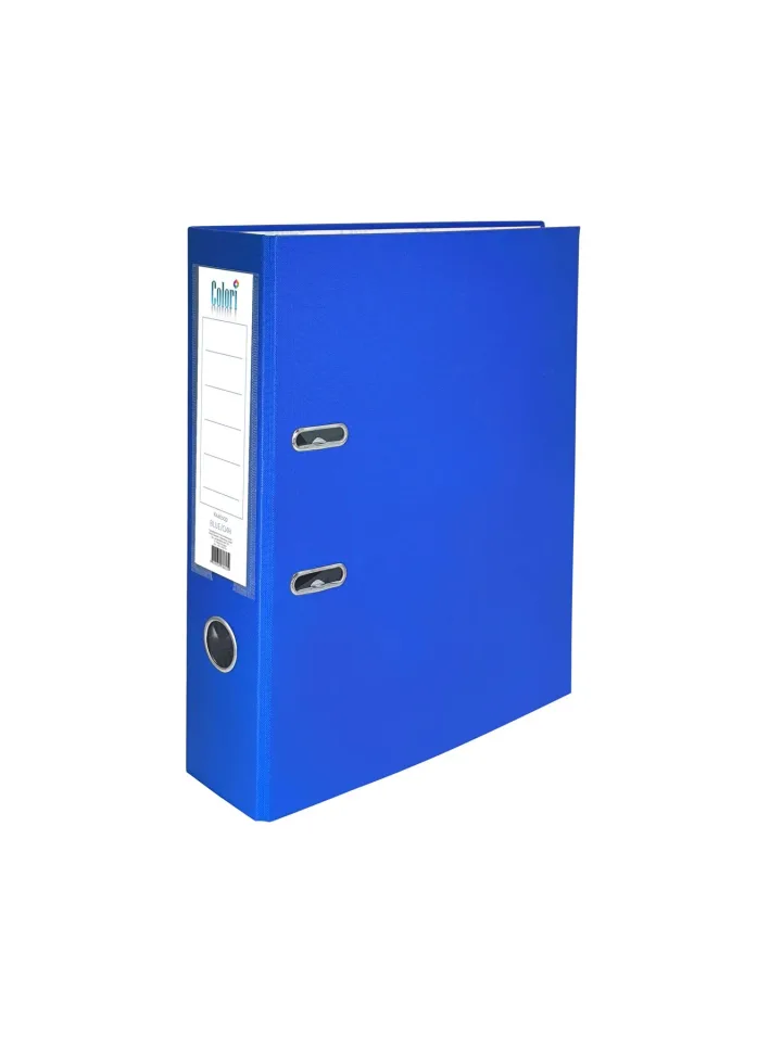Dosar Colori, 8 cm, PP, fără margine metalică, albastru