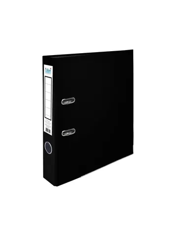 Biblioraft Colori, 5 cm, PP, cu margine metalică, negru