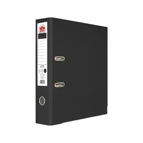 Top Office Biblioraft, 8 cm, PP, cu margine metalică, negru