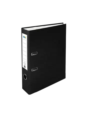 Office 1 Dosar cu șină, 8 cm, PP, fără margine metalică, negru