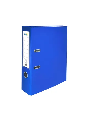 Office 1 Biblioraft, 8 cm, PP, fără margine metalică, albastru