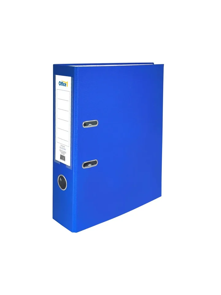 Office 1 Biblioraft, 8 cm, PP, fără margine metalică, albastru
