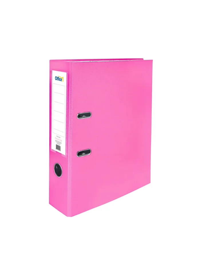 Clasor Office 1, 8 cm, PP, fără margine metalică, roz