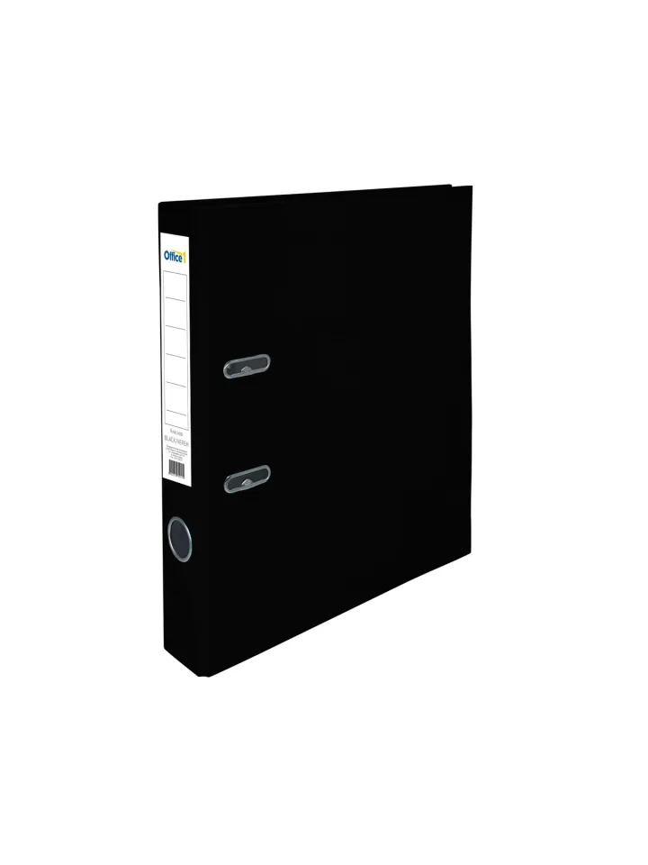 Office 1 Dosar cu mecanism, 5 cm, PP, fără margine metalică, negru