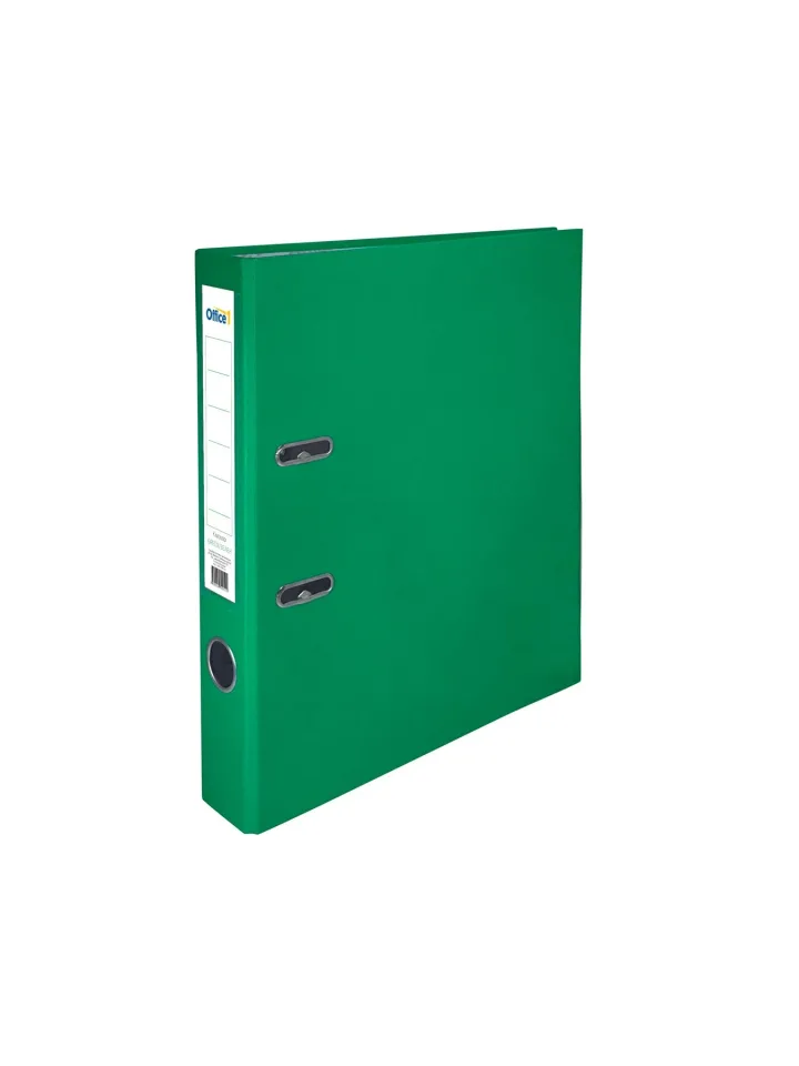 Office 1 Dosar cu șină, 5 cm, PP, fără margine metalică, verde