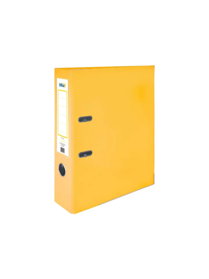 Office 1 dosar, 8 cm, PP, cu margine metalică, galben