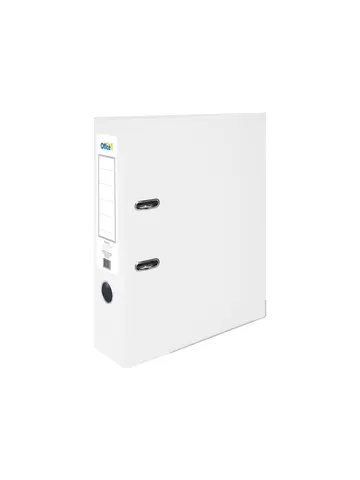 Office 1 Dosar, 8 cm, PP, cu margine metalică, alb