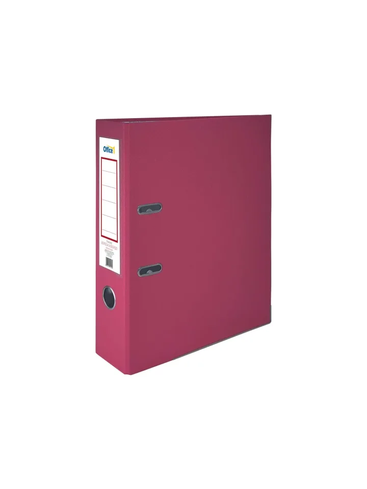 Office 1 Dosar, 8 cm, PP, cu margine metalică, burgund