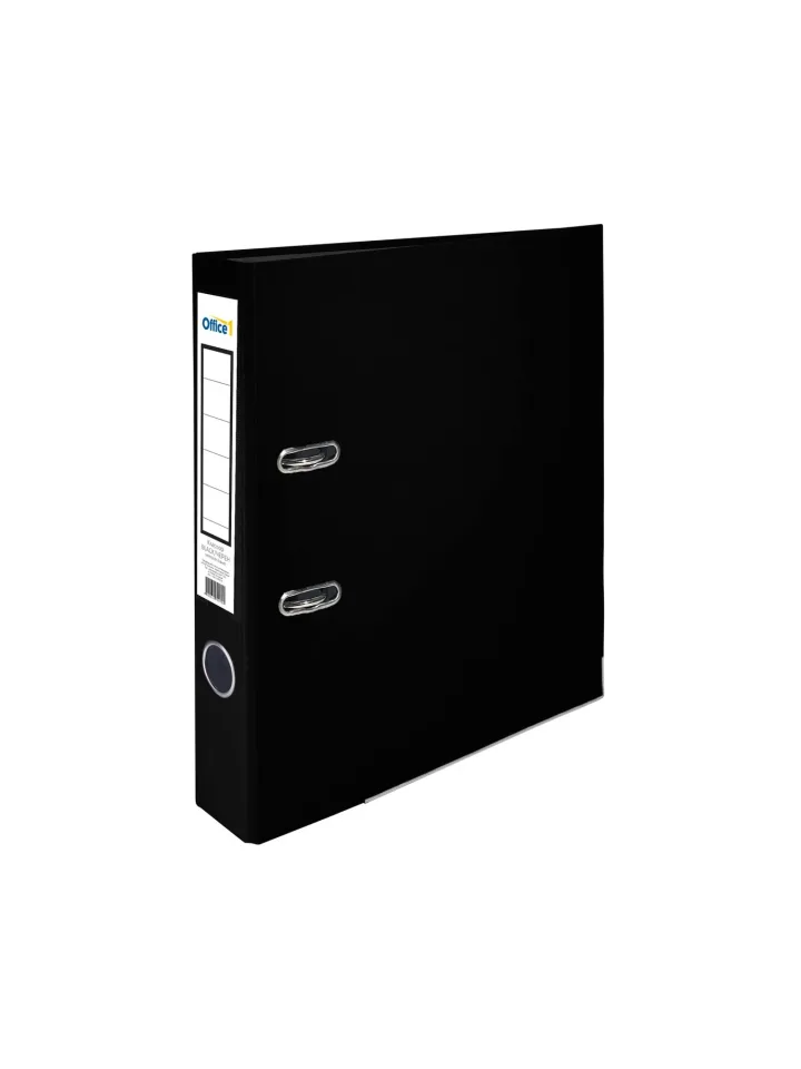 Office 1 Biblioraft, 5 cm, PP, cu margine metalică, negru