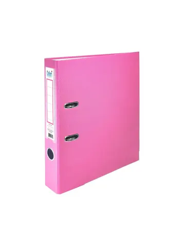 Dosar Colori Lever arch, 5 cm, PP, cu margine metalică, neasamblat, roz, 50 bucăți