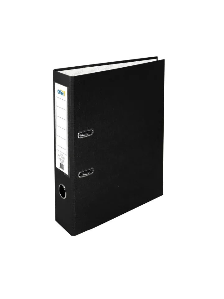 Biblioraft Office 1, 8 cm, PP, ambalat plat, negru, 50 bucăți