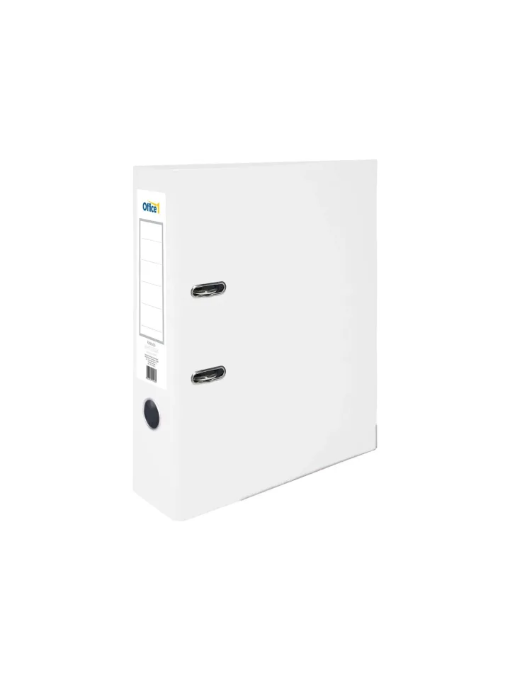 Clasor Office 1, 8 cm, PP, cu margine metalică, neasamblat, alb, 50 buc