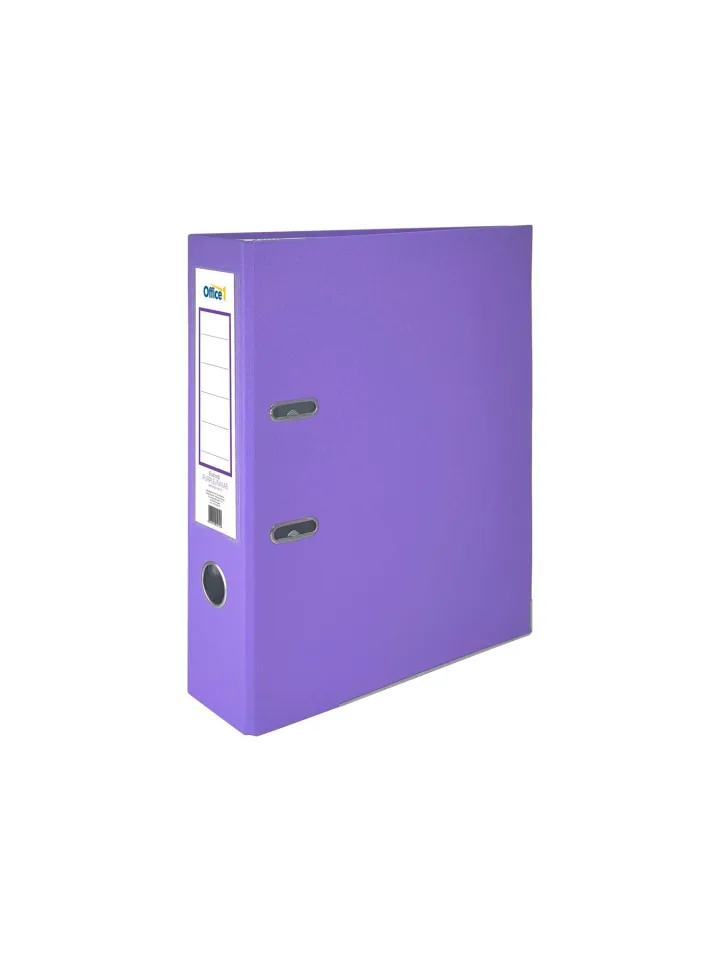 Clasor Office 1, 8 cm, PP, cu margine metalică, neasamblat, Violet, 50 buc