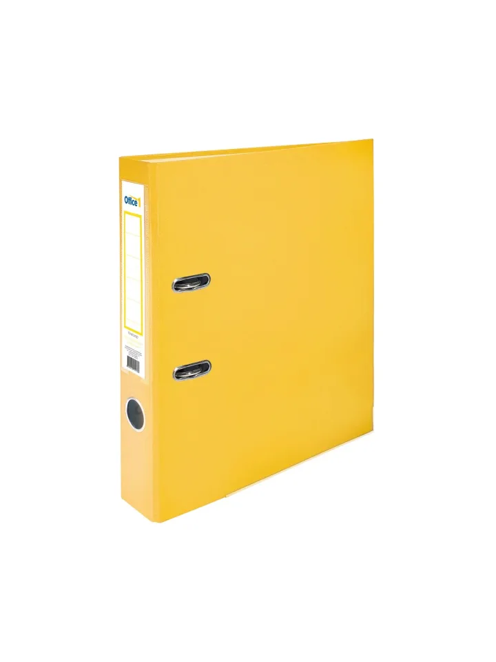 Office 1 Biblioraft, 5 cm, PP, cu margine metalică, neasamblat, galben, 50 bucăți