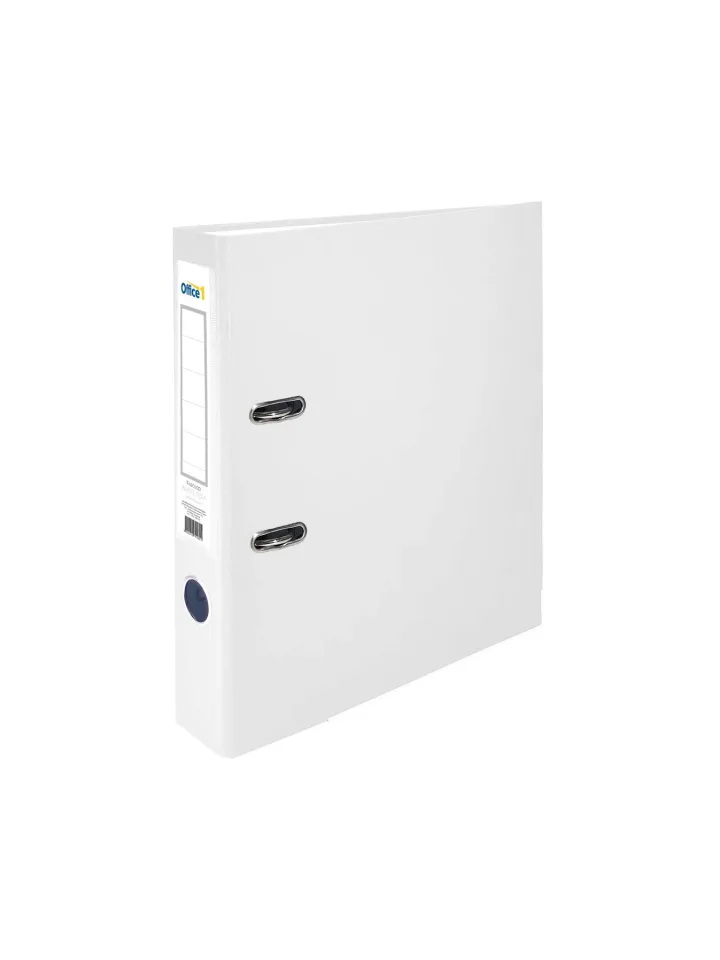 Office 1 Biblioraft, 5 cm, PP, cu margine metalică, neasamblat, alb, 50 buc.