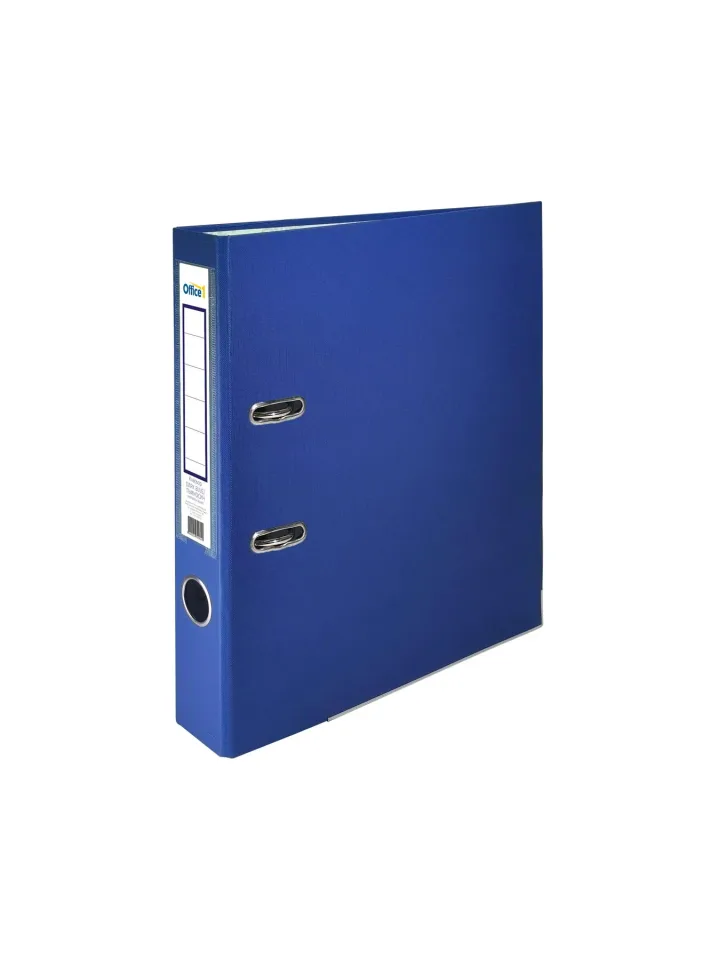 Office 1 Biblioraft, 5 cm, PP, cu margine metalică, neasamblat, albastru închis, 50 bucăți