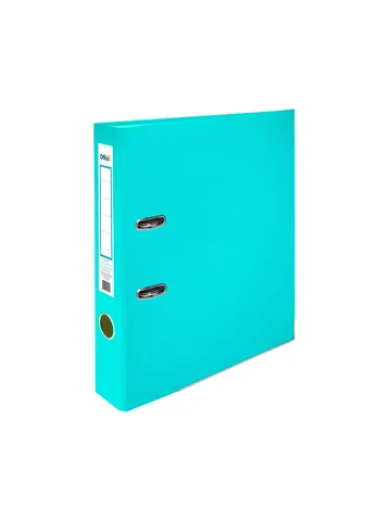 Office 1 Biblioraft, 5 cm, PP, cu margine metalică, neasamblat, acvamarin, 50 bucăți