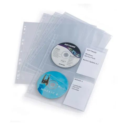 Folie Durable pentru CD/DVD, cu zonă pentru etichetă, 10 buc.