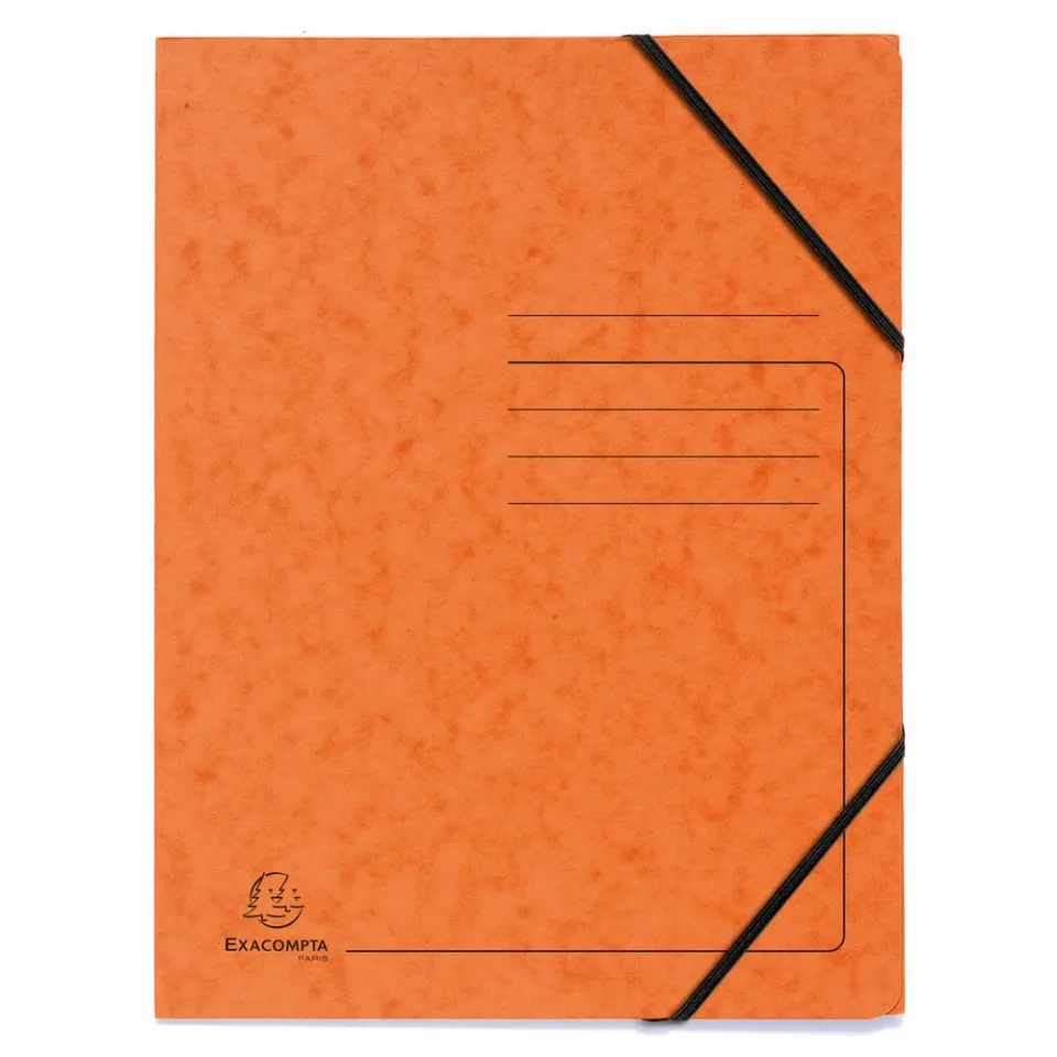 Dosar Exacompta, carton, cu elastic, portocaliu