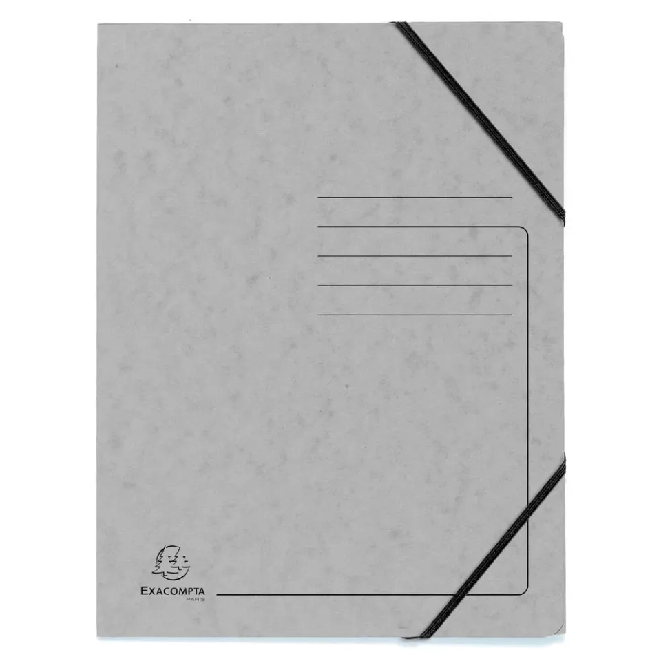 Dosar Exacompta, carton, cu elastic, gri