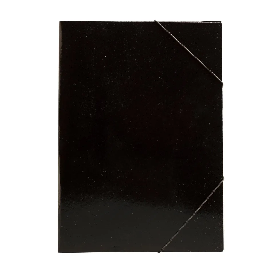Dosar, carton, cu elastic, lac UV, 235 x 325 mm, 350 g/m2, negru
