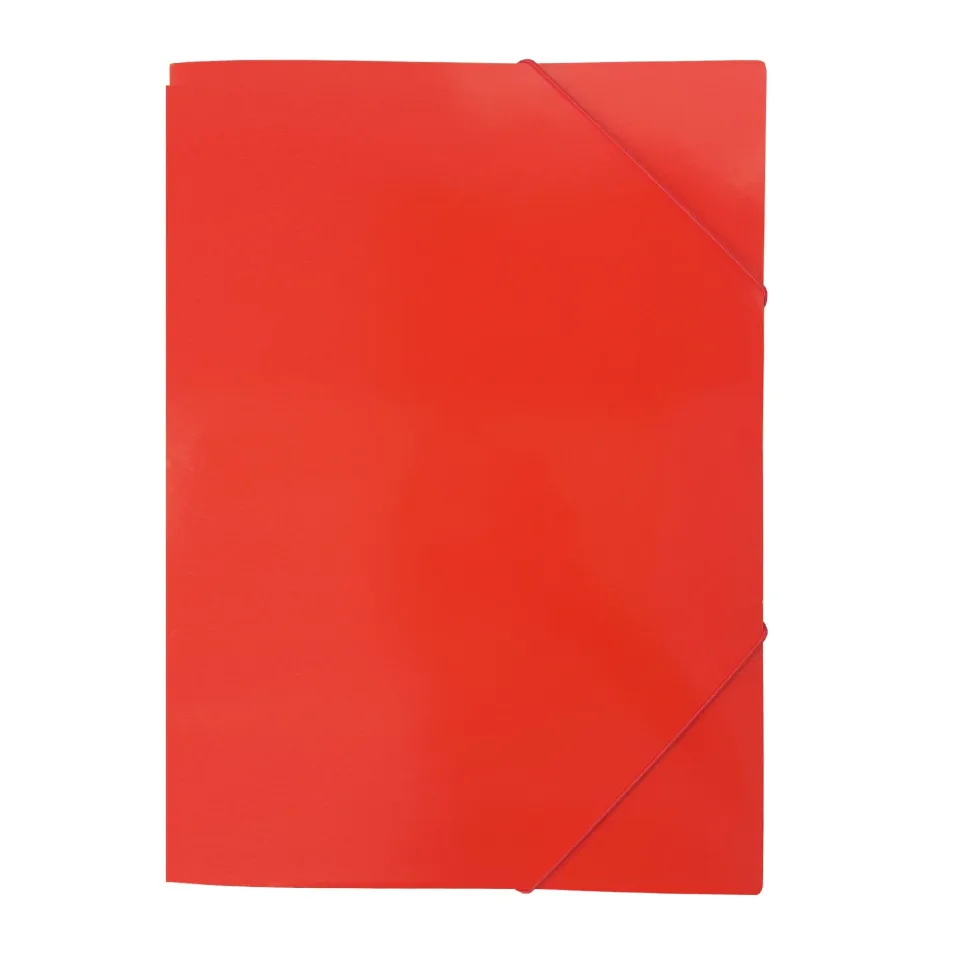 Mapă, carton, cu elastic, lac UV, 235 x 325 mm, 350 g/m², roșu