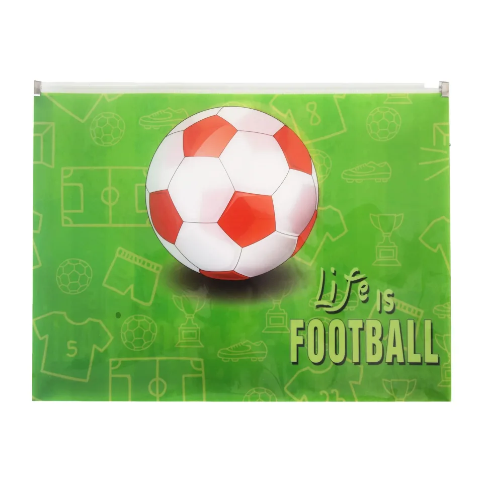 Panta Plast Dosar Football Collection, PP, cu fermoar, A4