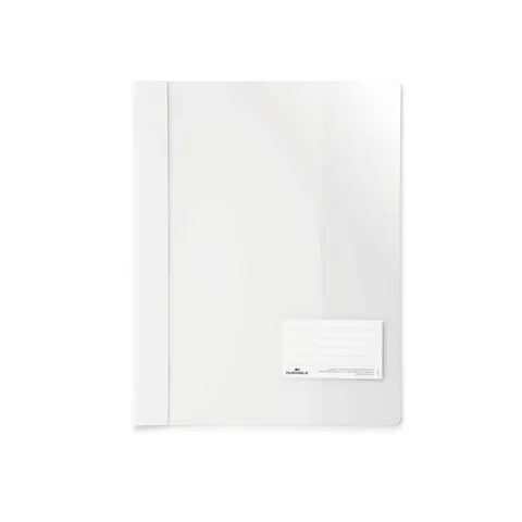 Dosar Durable, A4+, PP, cu buzunar pentru cărți de vizită, alb