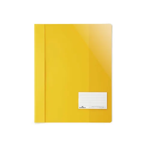 Dosar Durable, A4+, PP, cu buzunar pentru cărți de vizită, galben