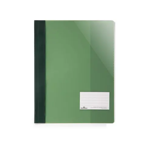 Dosar Durable, A4+, PP, cu buzunar pentru cărți de vizită, verde