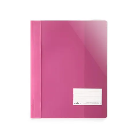 Dosar Durable, A4+, PP, cu buzunar pentru cărți de vizită, roz