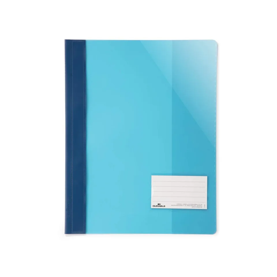 Dosar Durable, A4+, PP, cu buzunar pentru card de vizită, albastru