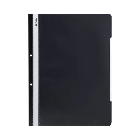 Dosar Top Office, PP, perforat, negru, 50 bucăți