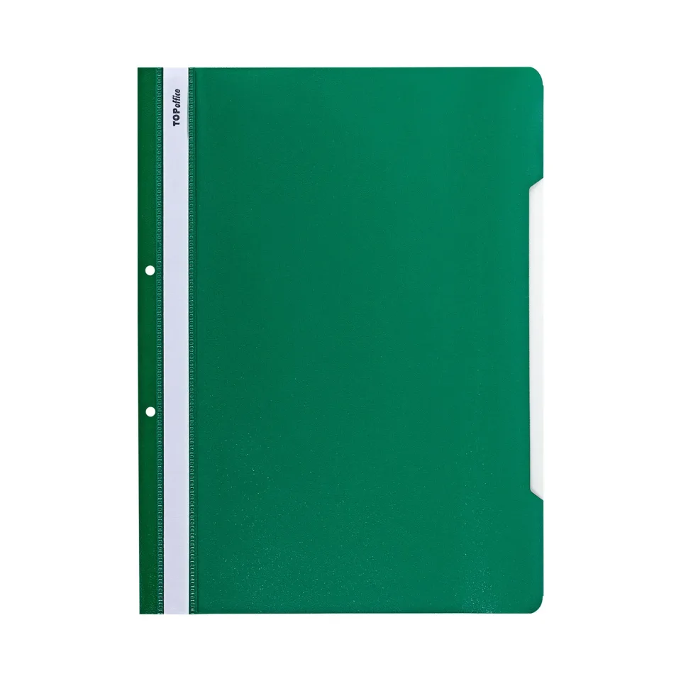 Dosar Top Office, PP, perforat, verde, 50 bucăți